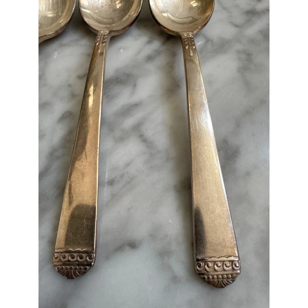 Oneida 1881 Rogers Surf Club Silverplate Teaspoons Set of 6 Vintage 1938 Spoons